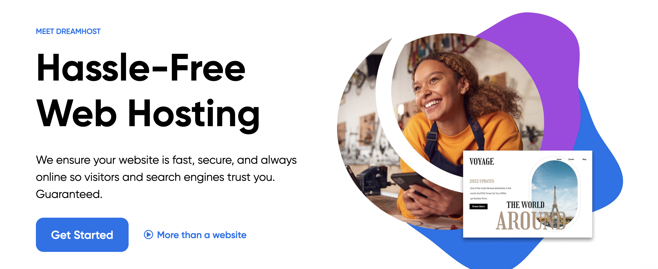 An image of Dreamhost&#039;s home page