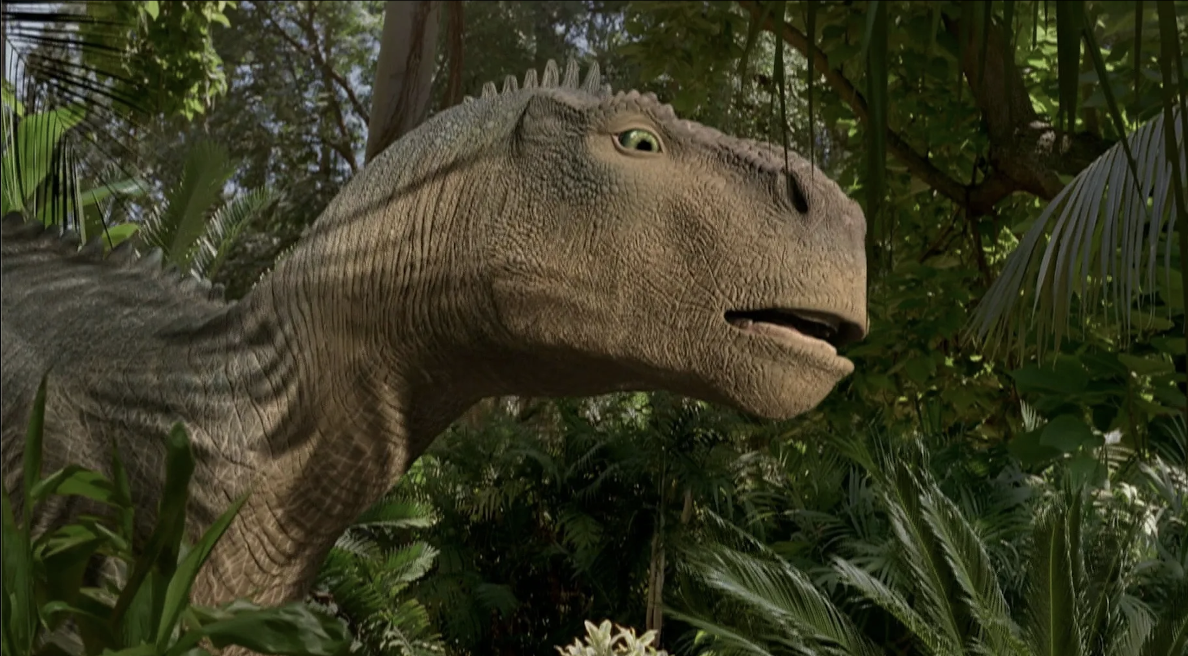 A dinosaur seen from the side in Disney&#039;s Dinosaur