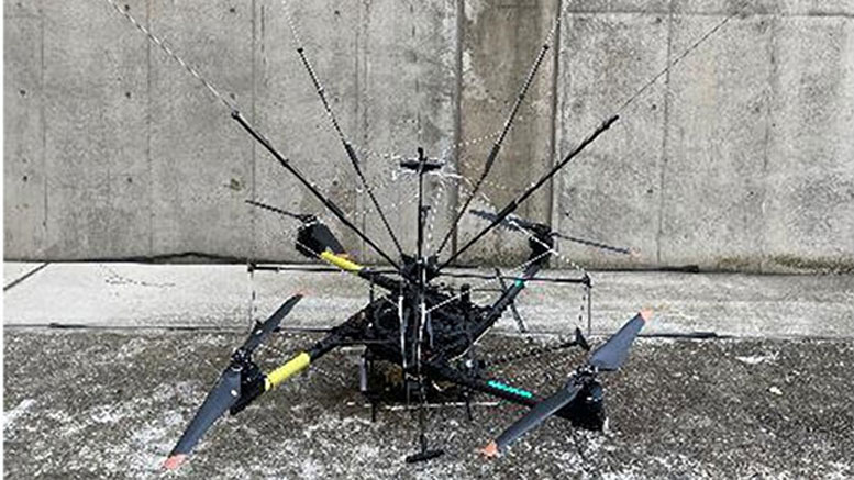 lightning inducing and guiding drone system