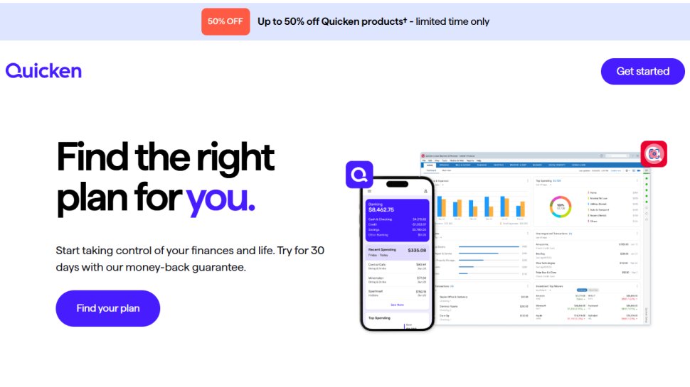 Quicken Simplifi website screenshot (March 2025)