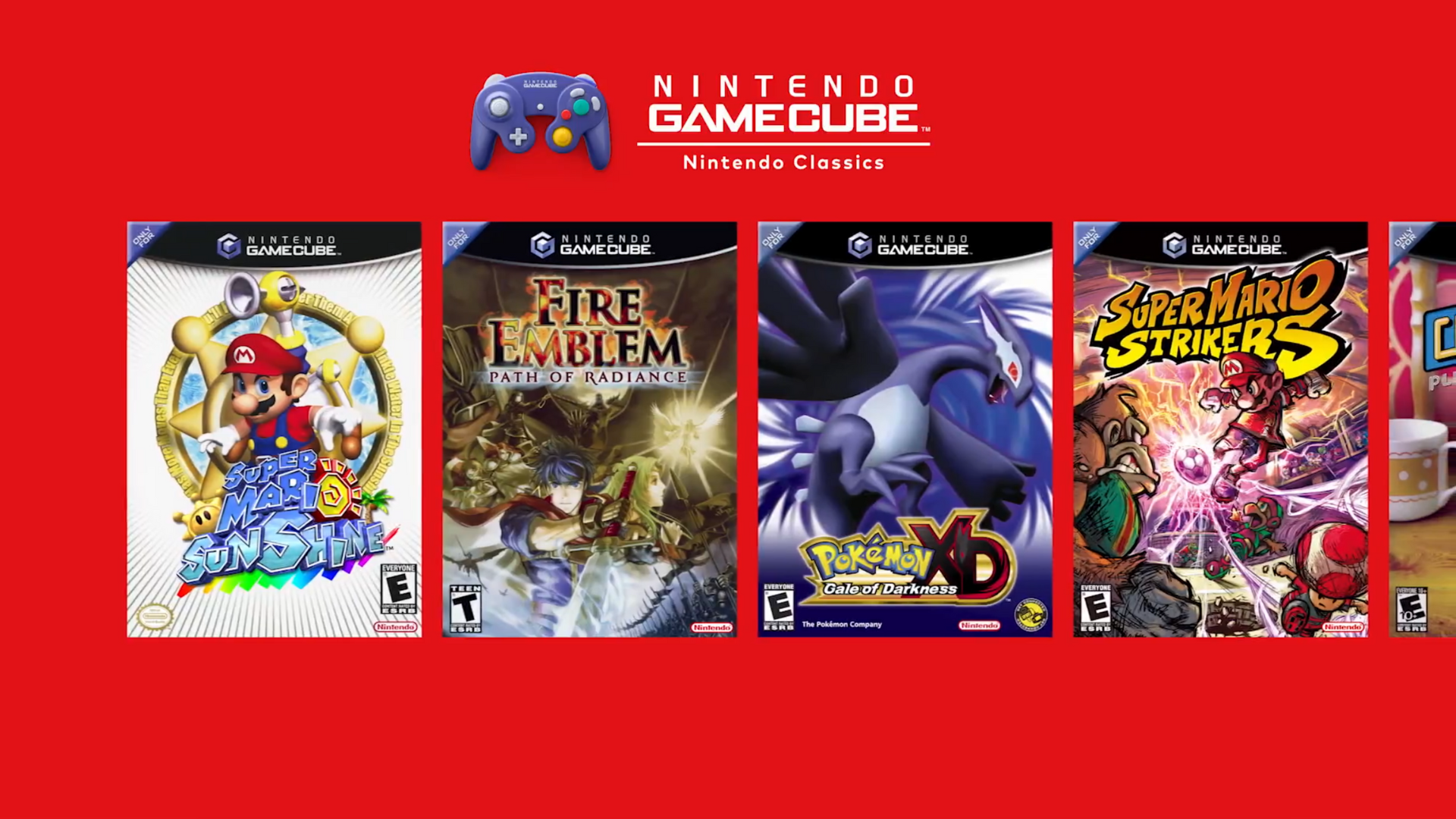 GameCUbe Nintendo Classics titles inclduing Mario Sunshine and Pokemon: XD Gale of Darkness
