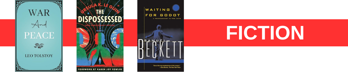 Book covers next to the word fiction.