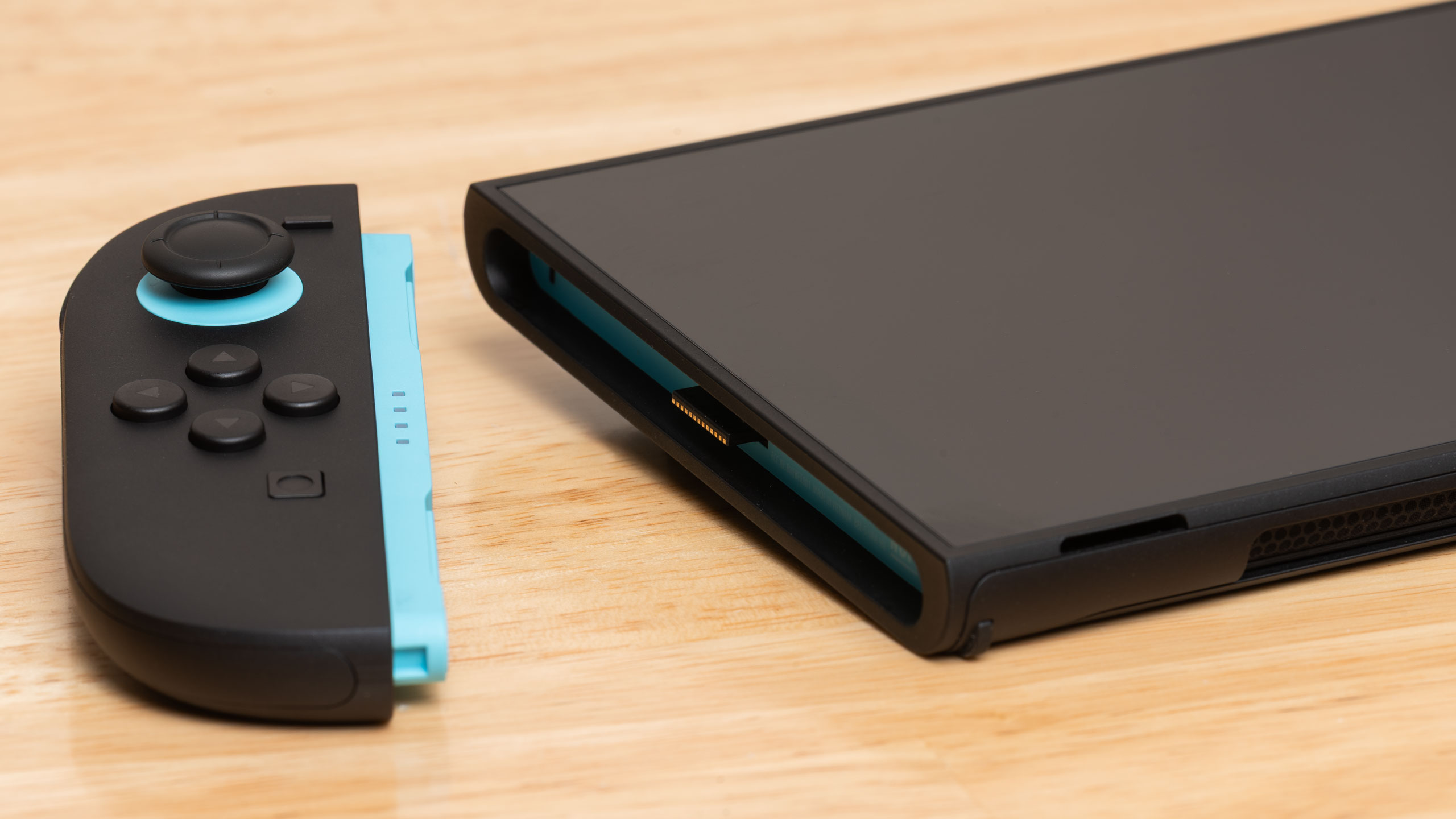 A view of the connector for one of the Nintendo Switch 2&#039;s controllers