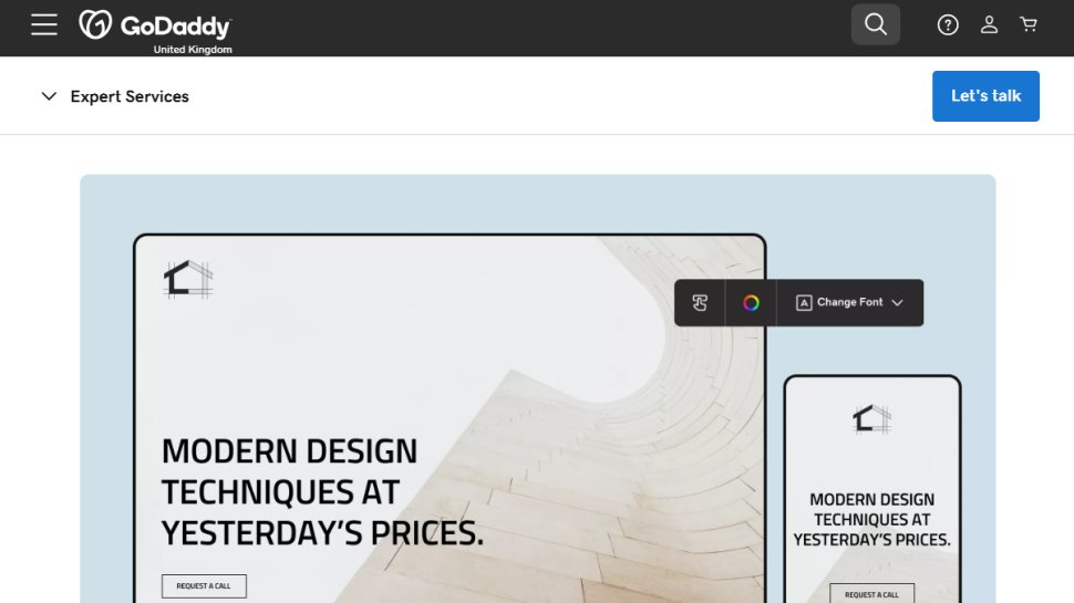 GoDaddy website screenshot.