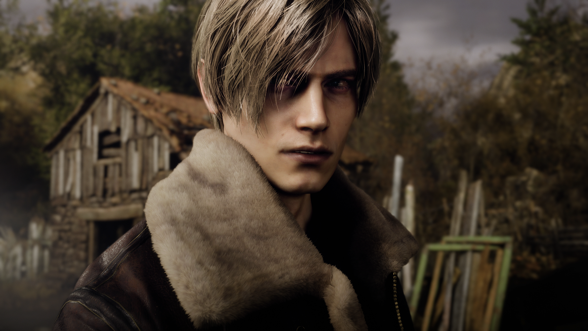 Leon Kennedy looking over his shoulder