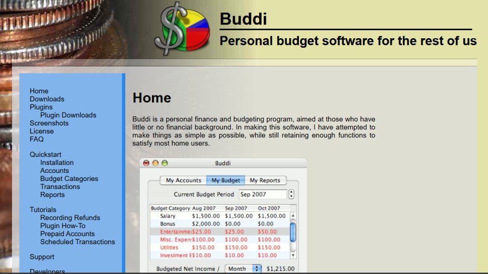 Buddi website screenshot (March 2025)