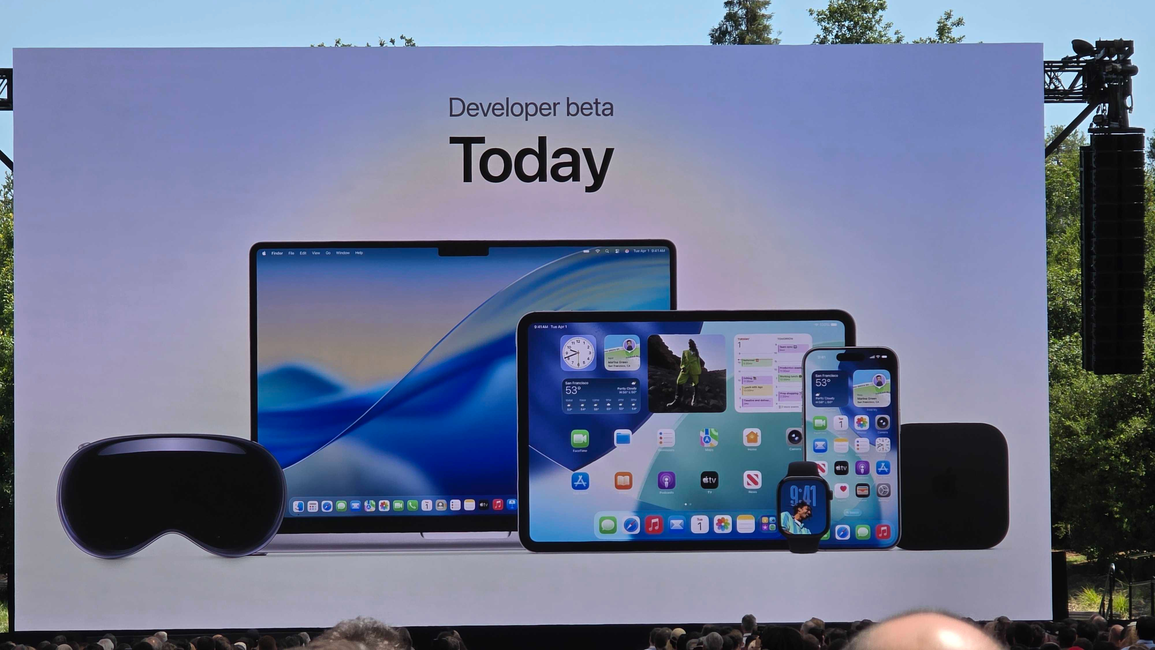 Apple developer beta announcement