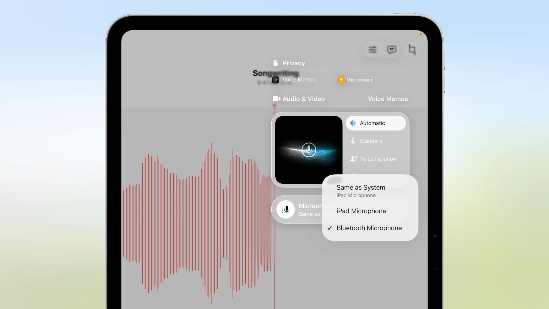 Recording audio with Voice Memos on iPadOS 26
