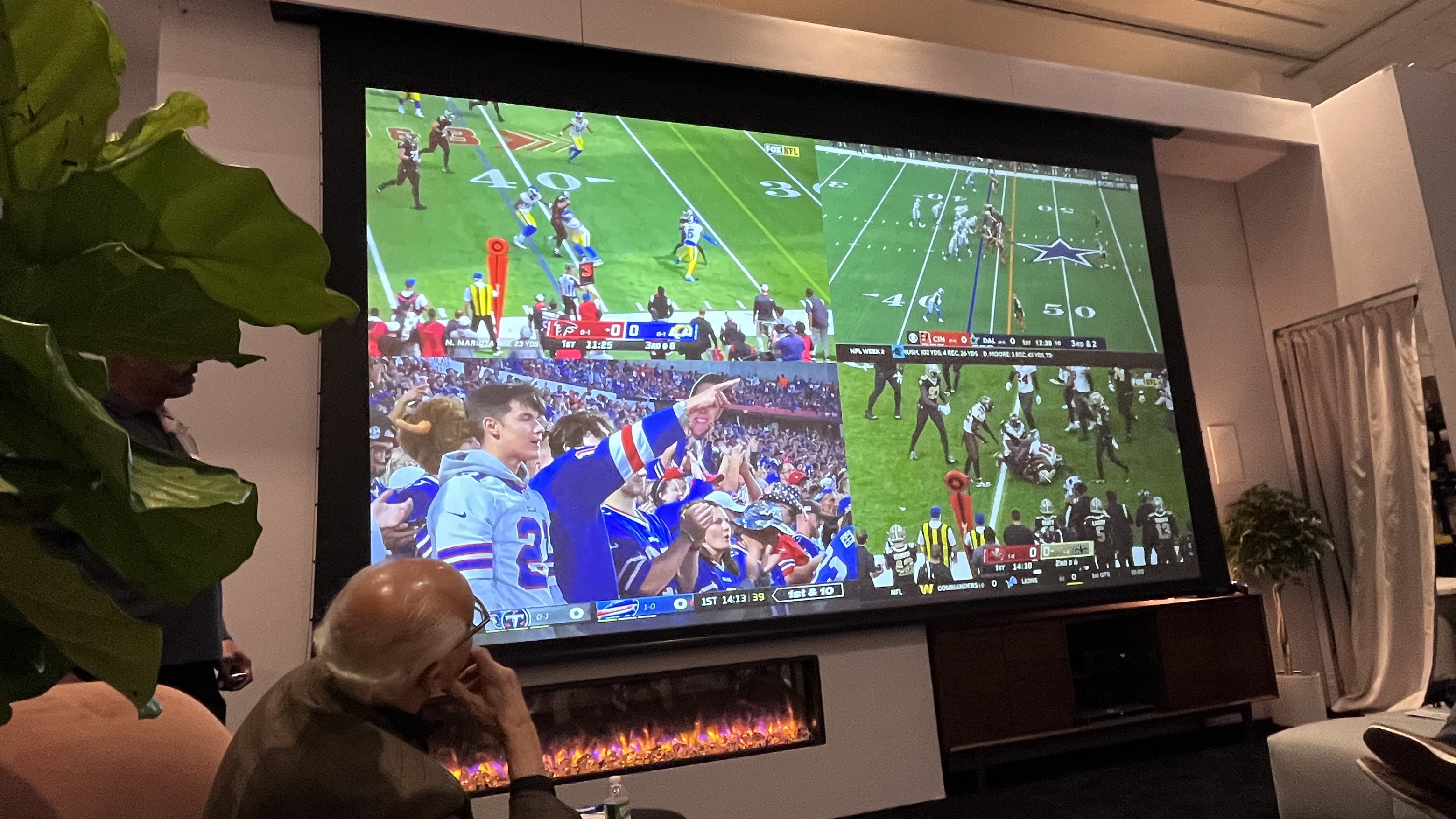 Epson QL7000 showing football games on screen at CEDIA 20204