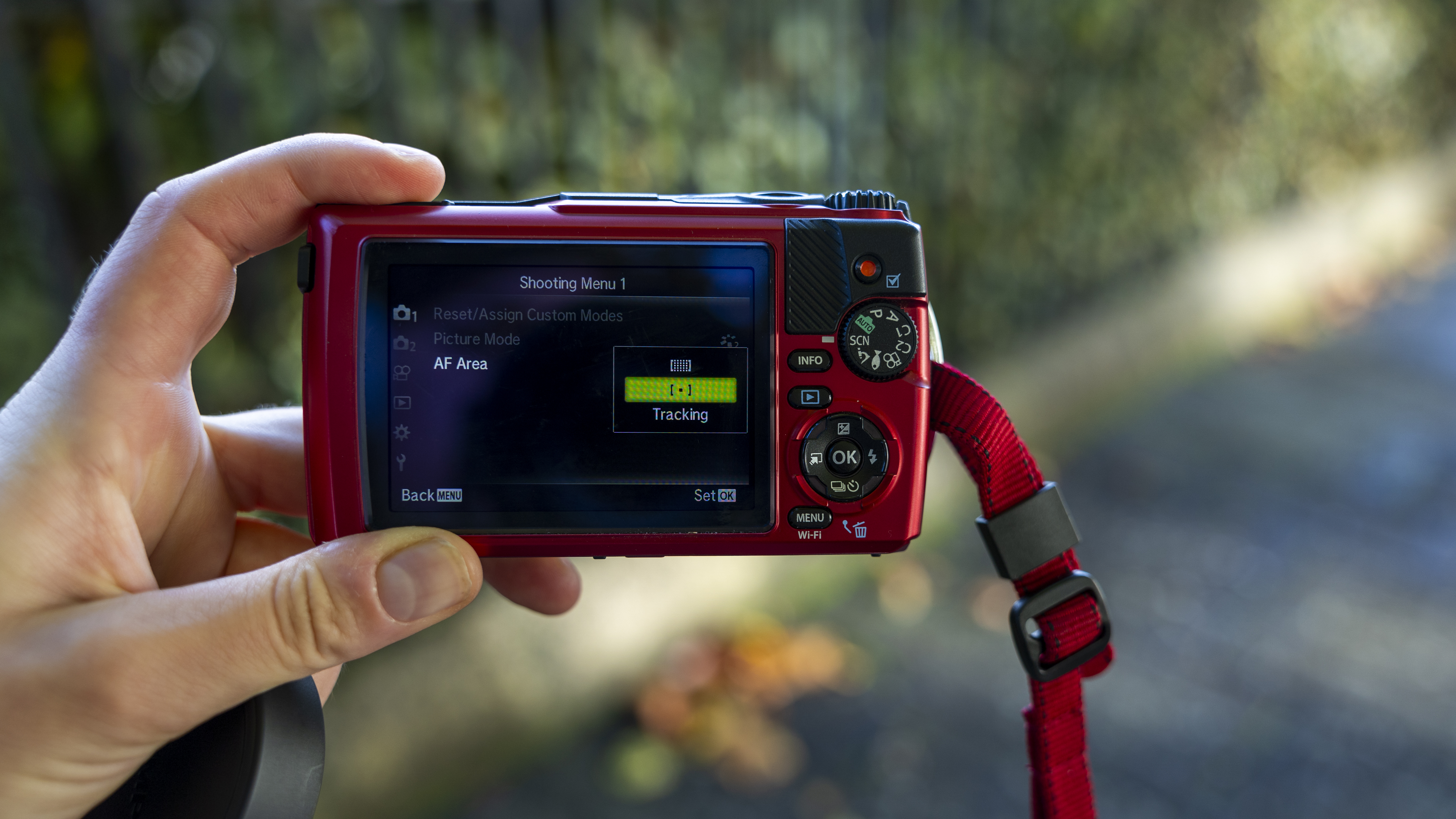 The menu on the OM System Tough TG-7 camera