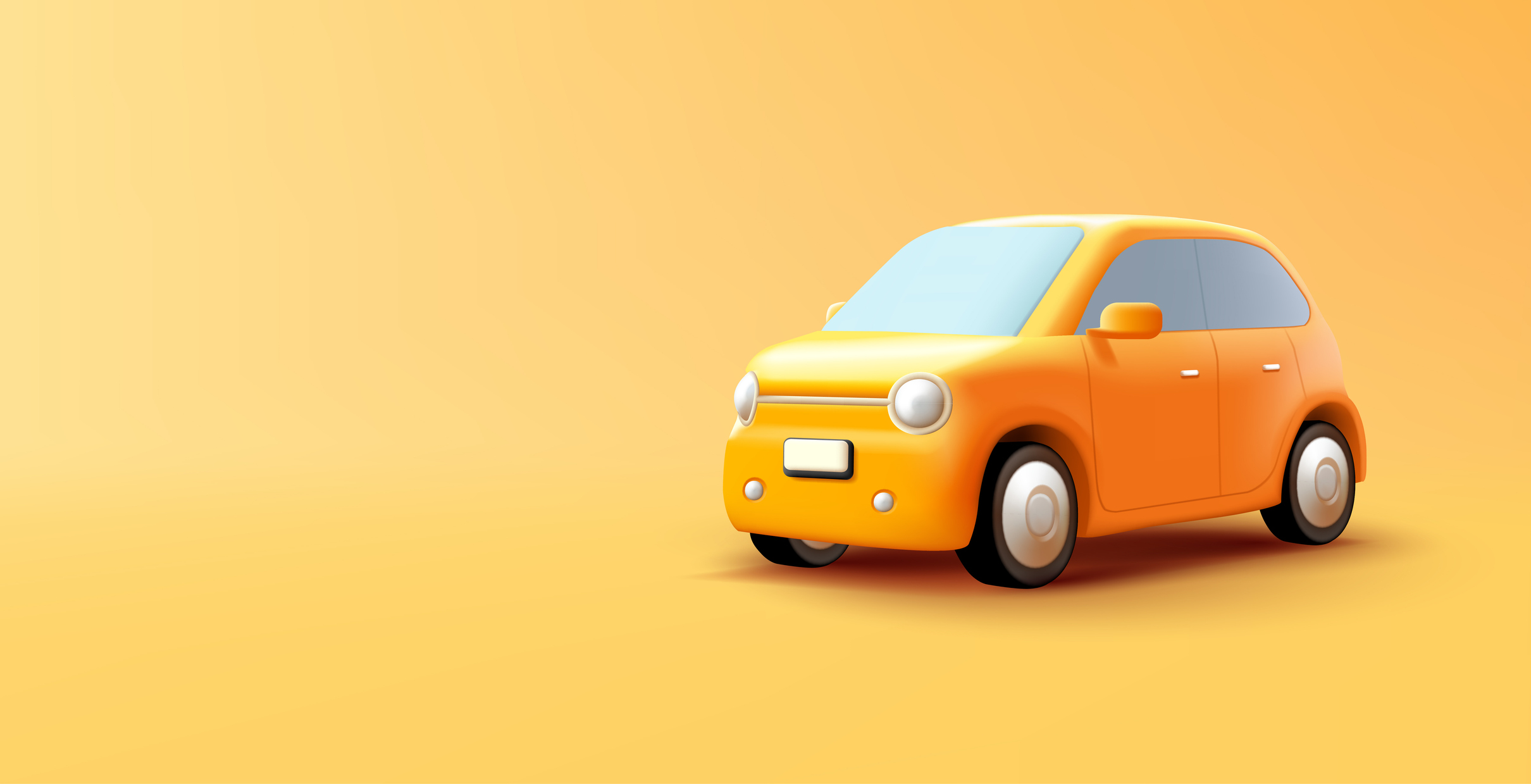 rendering of a yellow car against a yellow background
