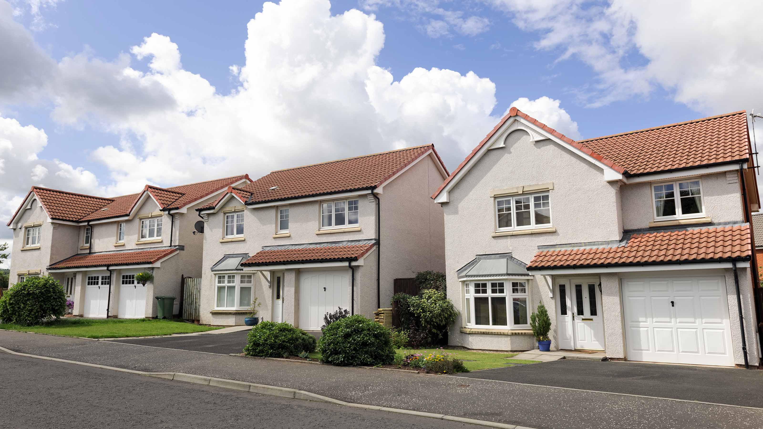housing stocks with image of subdivision homes